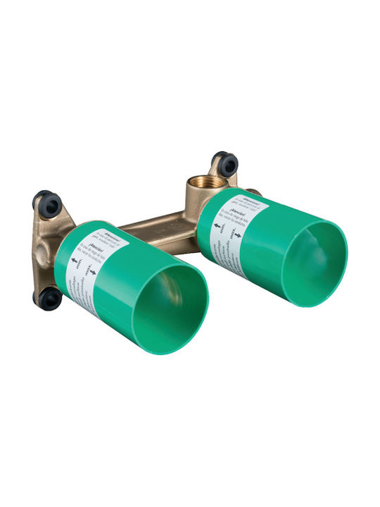 Hansgrohe Logis Σετ Μίκτης & Στόμιο Εντοιχισμού για Νιπτήρα 1 Εξόδου Ασημί