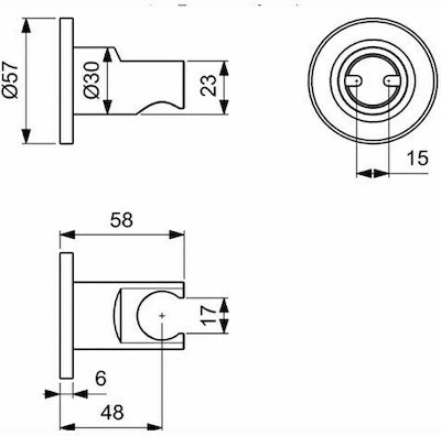 Ideal Standard Idealrain Shower Head Holder Black