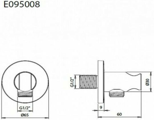 La Torre E095008 New Tech Ανταλλακτική Παροχή Νερού Inox