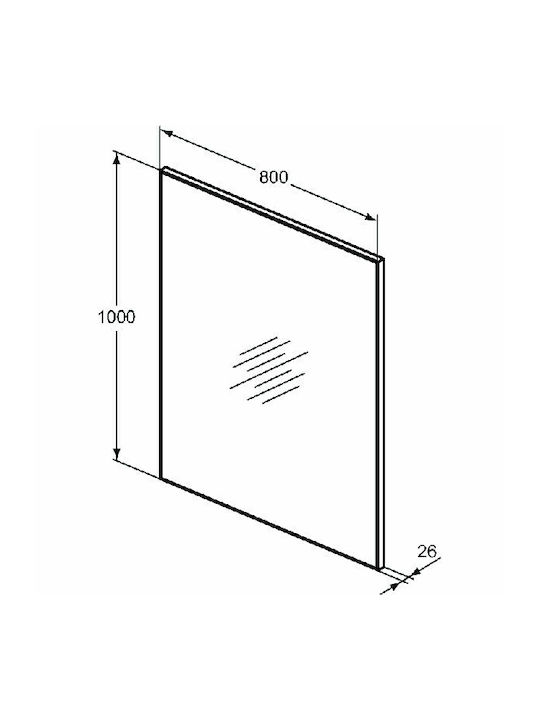 Ideal Standard Правоъгълена Банско Огледало 80x100см