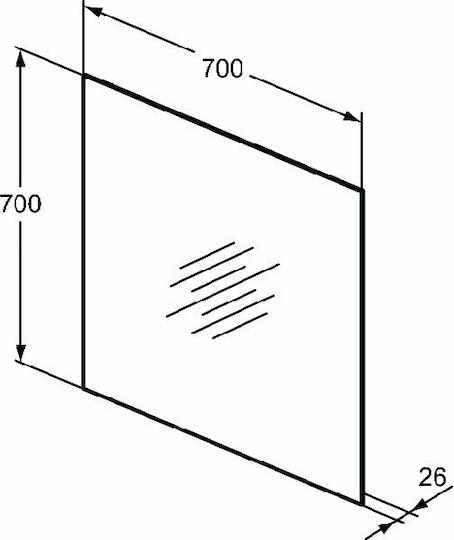 Ideal Standard Oglindă de Baie Pătrată Lumini LED 70x70cm