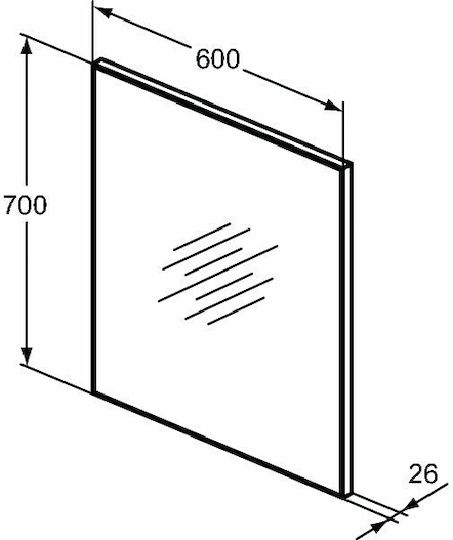 Ideal Standard Ορθογώνιος Καθρέπτης Μπάνιου 60x70cm