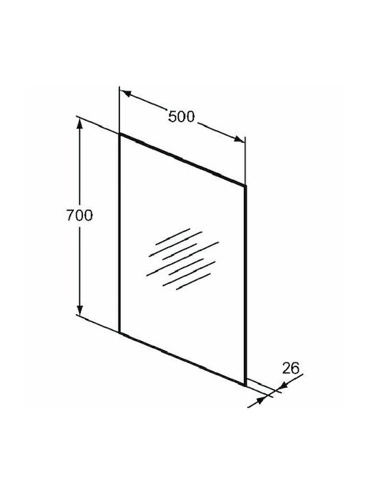 Ideal Standard Правоъгълена Банско Огледало LED 50x70см