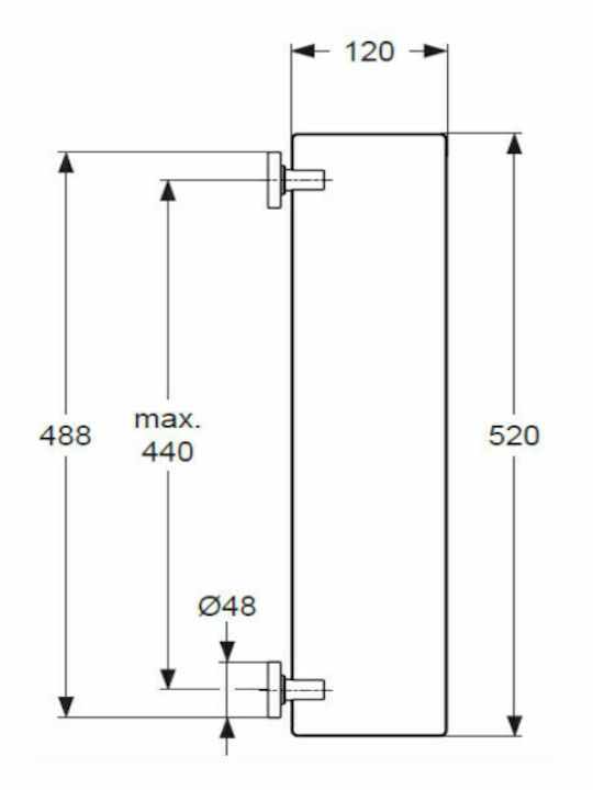 Ideal Standard Iom Επιτοίχια Ραφιέρα Μπάνιου Γυάλινη 52x13.6x4.8cm Μαύρη