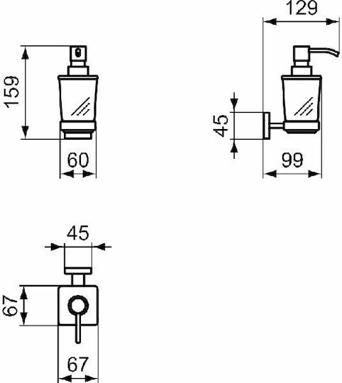 Ideal Standard Iom Square Επιτοίχιο Dispenser Γυάλινο Ασημί Ideal Standard Iom Square Επιτοίχιο Dispenser Γυάλινο Ασημί