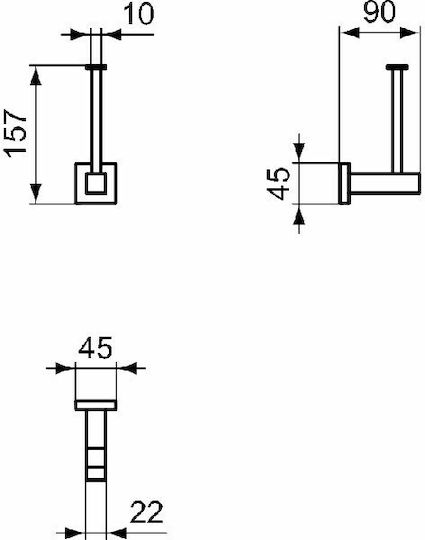 Ideal Standard Стенен Държач за Хартия Iom Square E2199AA Сребрист Ideal Standard Стенен Държач за Хартия Iom Square E2199AA Сребрист