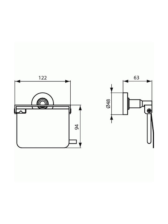 Ideal Standard Iom Επιτοίχια Χαρτοθήκη Inox Ασημί