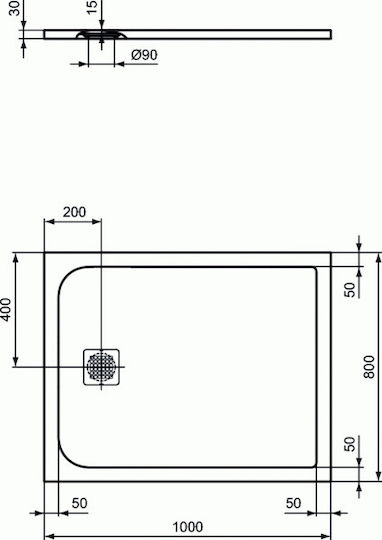 Ideal Standard Ultra Flat S Rectangulară Duș din piatră artificială 100x80cm Albă