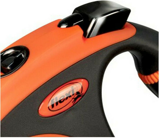 Flexi Πτυσσόμενο Λουρί/Οδηγός Σκύλου Ιμάντας Xtreme Medium σε Πορτοκαλί χρώμα 5m έως 25kg