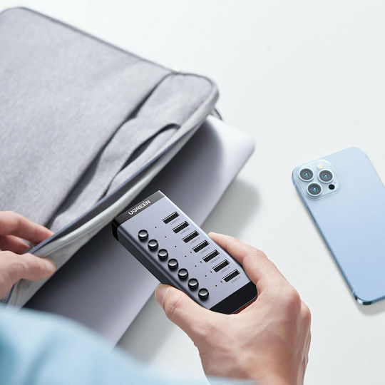 Ugreen Charging Stand with 7 USB-A Ports and Cable USB-C Power Delivery in Gray color (CM481)