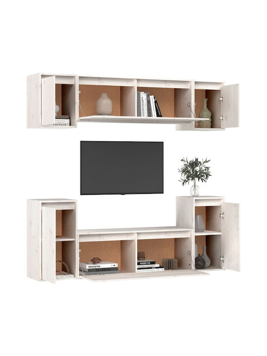 Wooden Living Room TV Unit White L100xW30xH35cm