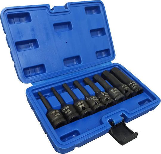 SKS Tools Μακριά Καρυδάκια Αέρος με Μύτες Allen και Καρέ Υποδοχής 1/2'' Σετ 8τμχ