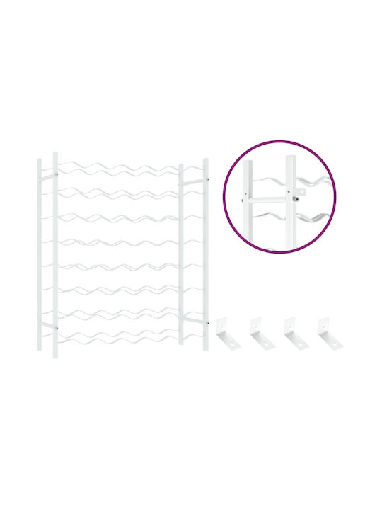 vidaXL Freistehend Weinkeller Metallisch für 48 Flaschen Weiß 65x30x80εκ.