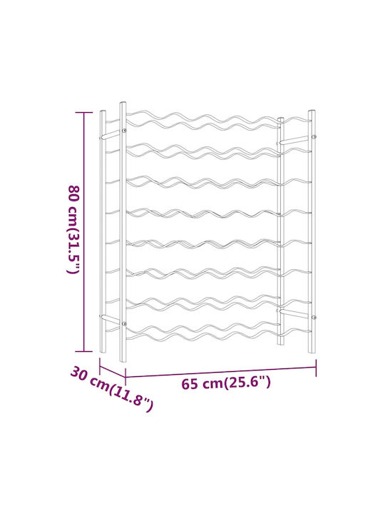 vidaXL Freistehend Weinkeller Metallisch für 48 Flaschen Weiß 65x30x80εκ.