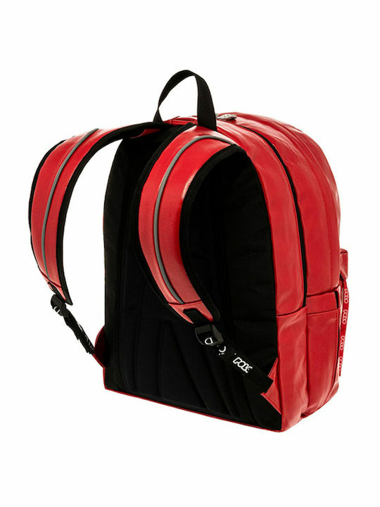 Polo Vinyl School Bag Backpack Junior High-High School in Red color