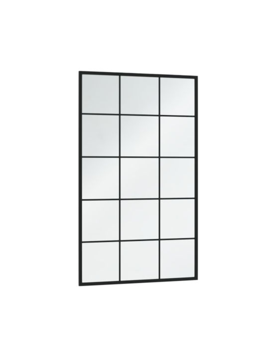 vidaXL Oglindă de Perete cu Negru Ramă din Metalic 100x60cm 1buc