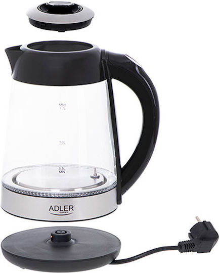 Adler AD-1285 Електрическа Кана 1.7л 2200W Черна