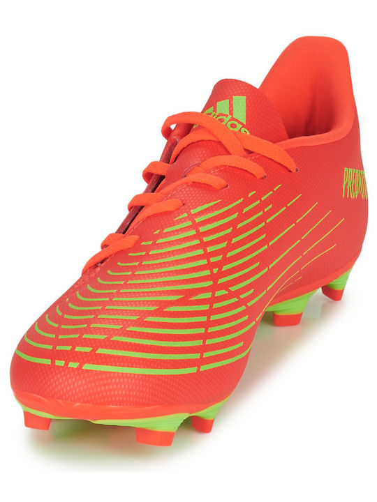adidas Predator Edge.4 Футболни Обувки с Бутони Соларно Червено / Соларно Зелено / Основно Черно