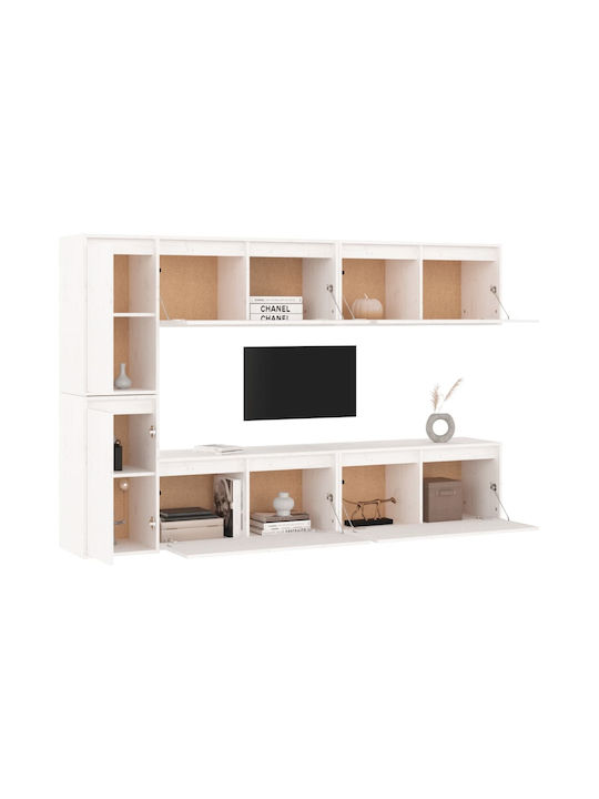 Wooden Living Room TV Unit White L190xW30xH120cm
