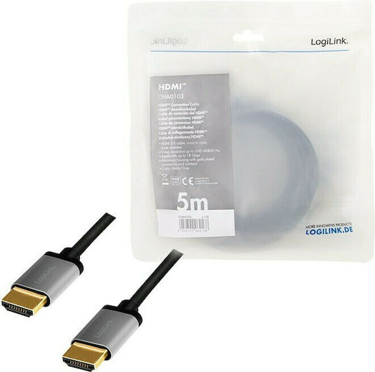 LogiLink Cablu HDMI de sex masculin - HDMI de sex masculin 5m Negru