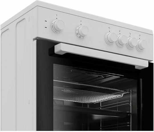 Beko Aragaz 72lt cu Plite Ceramice L60cm. White