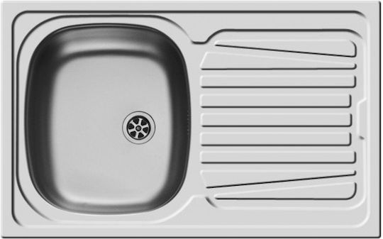 Pyramis Sparta 1B 1D 100125701 Drop-In Chiuvetă Inox Satinat L79xW50cm Argintiu