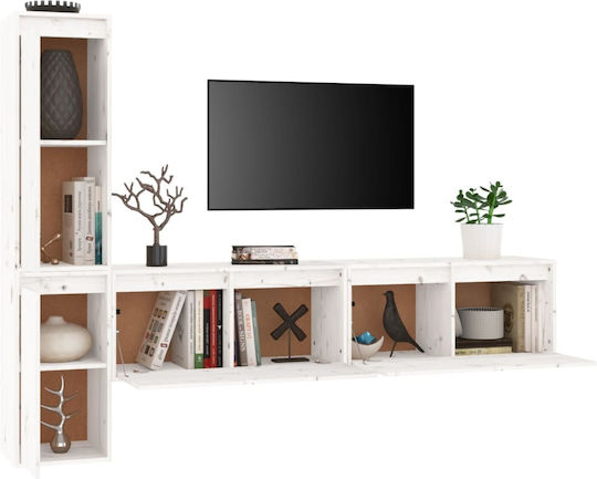 Wooden Living Room TV Unit White L190xW30xH140cm
