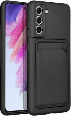 Forcell Card Back Cover Σιλικόνης Μαύρο (Galaxy S21 FE 5G)