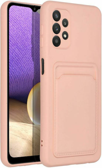 Forcell Card Back Cover Silicone with Card Slot Coral (Galaxy A32 5G)