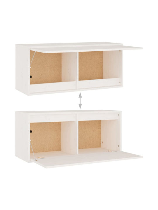 Wooden Living Room TV Unit White L220xW30xH140cm