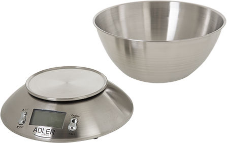 Adler AD-3134 Digital Kitchen Scale with Bucket up to 5kg Inox