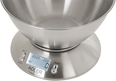 Adler AD-3134 Digital Kitchen Scale with Bucket up to 5kg Inox