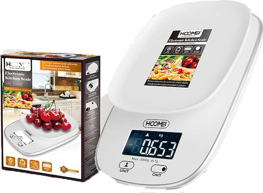 Hoomei Ψηφιακή Ζυγαριά Κουζίνας έως 3kg Λευκή