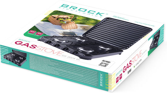 Brock GS 2004 BK Печки за плот Газов с 4 пещи Черен