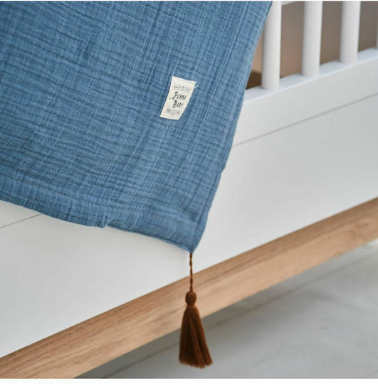 Funna Baby Musselin-Wickeltuch Petrol Blau 80x80cm.