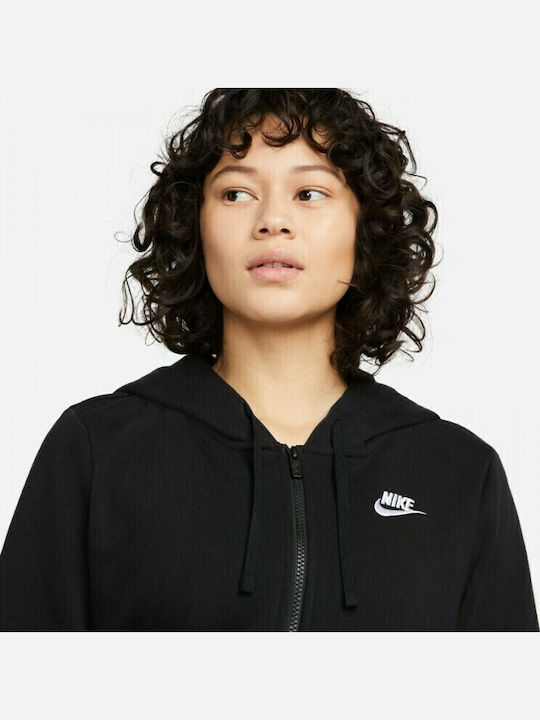 Women's Sweatshirt Jacket Hooded Black