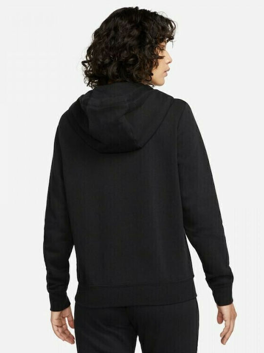 Women's Sweatshirt Jacket Hooded Black