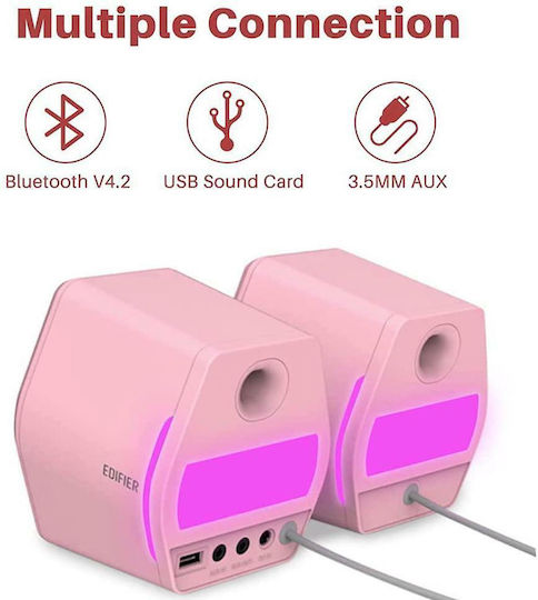 Edifier G2000 RGB 2.0 Wireless Speakers with RGB and Bluetooth 32W Pink