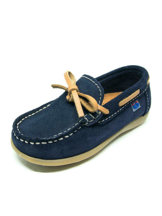 Suede Παιδικά Μοκασίνια με Κορδόνια Navy Μπλε