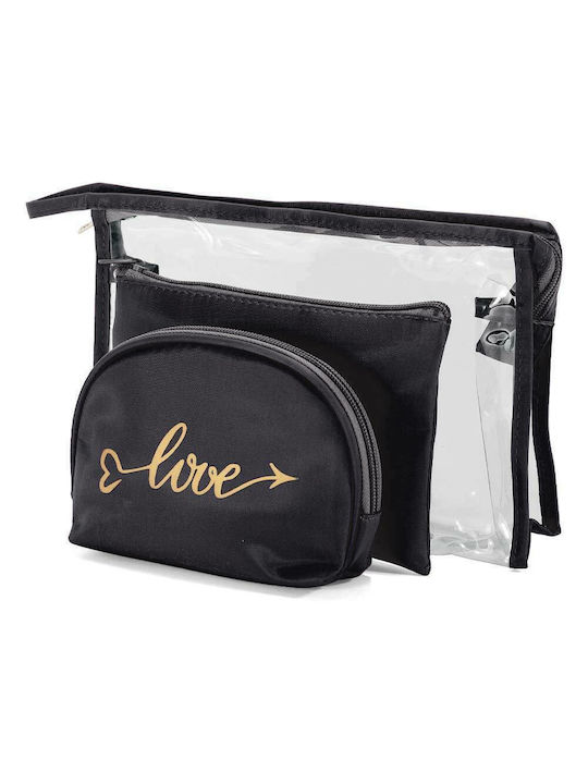 Benzi Set Toiletry Bag Black with Transparency 25cm