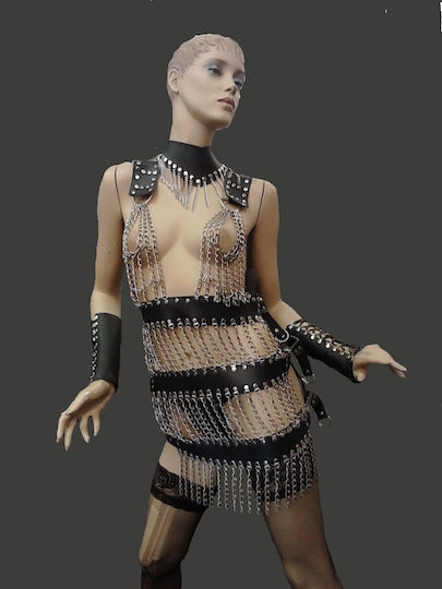 BDSM Women's Dress with Chains Black