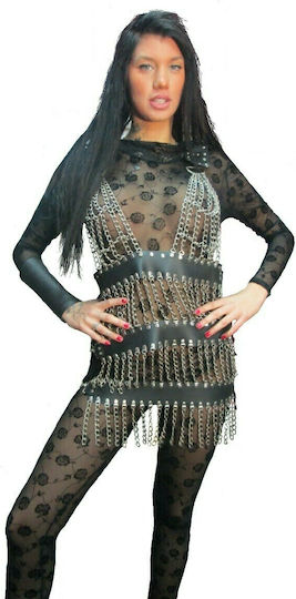 BDSM Women's Dress with Chains Black