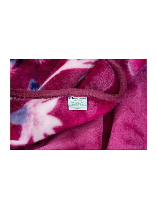 Family Enterprise Samtige Einzelbettdecke 160x220cm Fuchsien 001088011S8