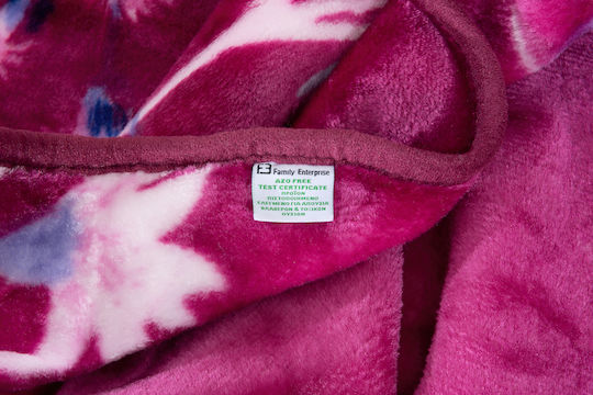 Family Enterprise Velvet Blanket Single 160x220cm Fuchsia 001088011S8