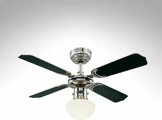 Muhler Ceiling Fan 106cm with Light Fixture Brown / Silver