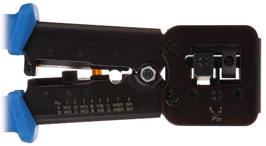Fibertechnic Πρέσα Ακροδεκτών Δικτύου RJ12, RJ11, RJ45 με Απογυμνωτή