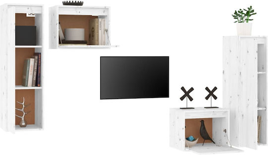Wooden Living Room TV Unit White L150xW30xH100cm