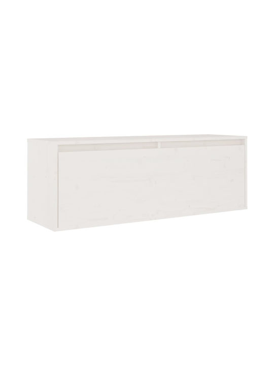 Wooden Living Room TV Unit White L130xW30xH80cm