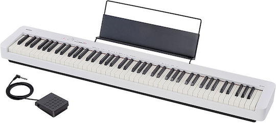 Casio Electric Stage Piano CDP-S110 Set with 88 Weighted Keys Built-in Speakers and Connection with Headphones and Computer White