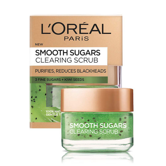 L'Oreal Paris Smooth Sugars Gel για Scrub σε Πρόσωπο & Χείλη με Εκχύλισμα Σπόρων Ακτινιδίου 50ml